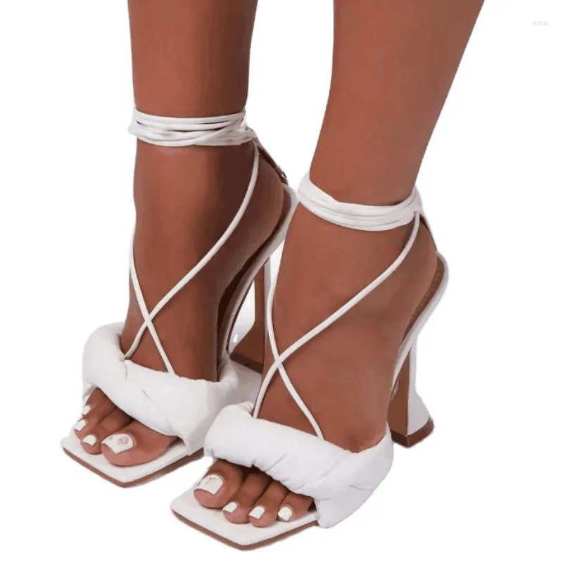 Sandalias De talla grande 35-42, zapatos sexis De verano para mujer, Sandalias De gladiador a la moda De tacón alto para mujer WSH3945