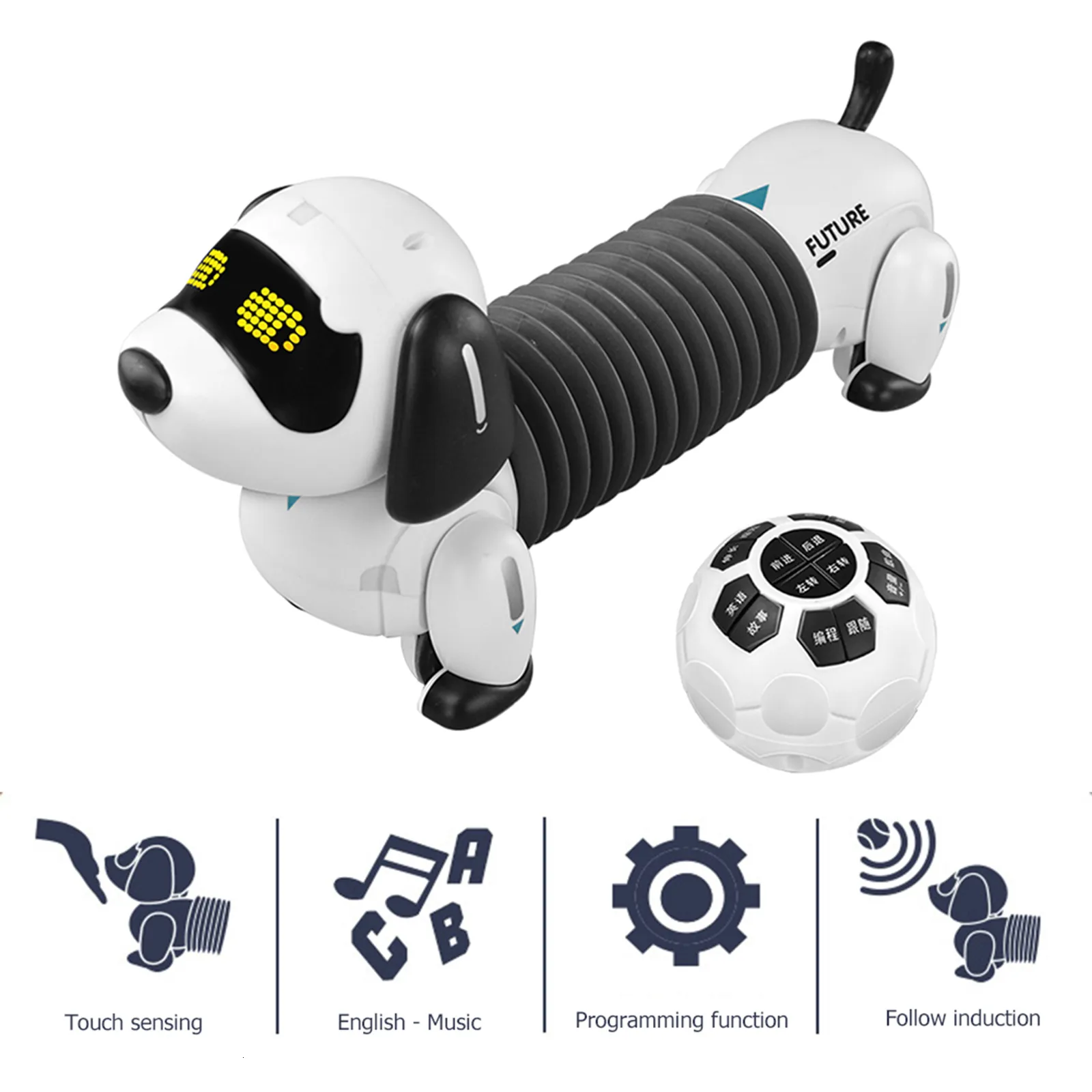 Chiot Robot En Peluche – Interactif – Mouvements Et Sons – Léger Et Portable – Cadeau Enfant Dès 3 Ans