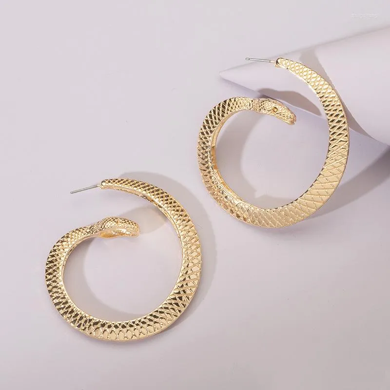 Hoop Earrings TARCLIY Vintage Geometric Snake-Shaped Simple C-Shaped Metal Earring Women Fashion Creative Jewelry Accessories