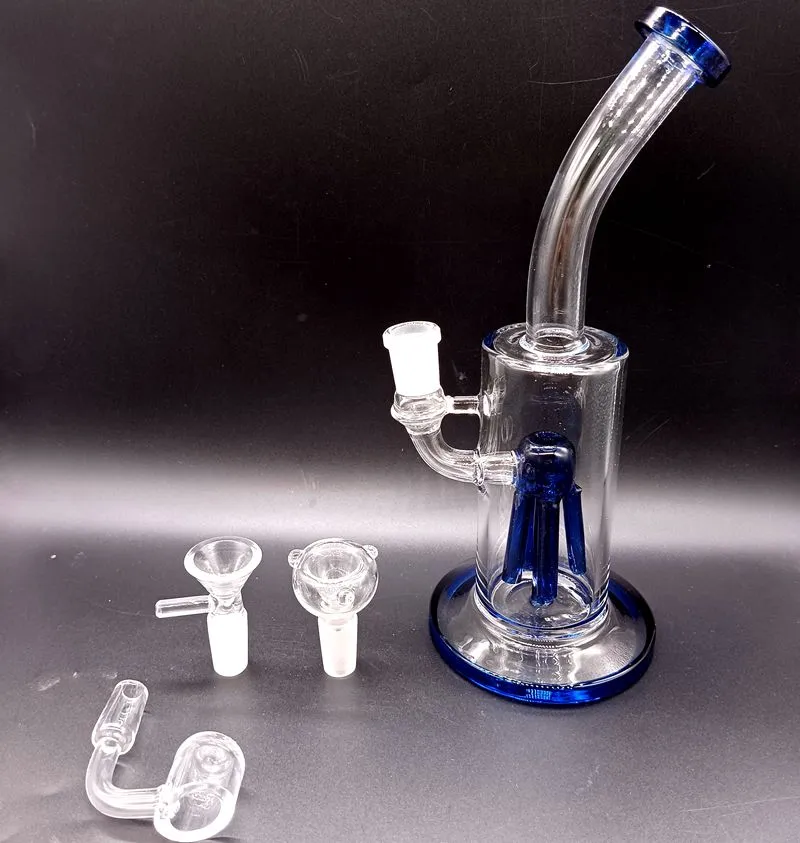 8.5 pulgadas de vidrio transparente Bong pipas de agua con brazo árbol Perc Shisha Dab Rig hembra 14 mm pipas para fumar