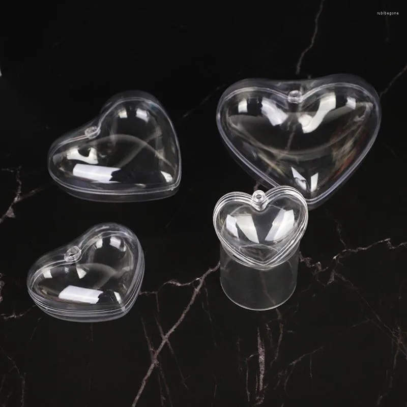 Décoration de fête boules de noël clair remplissable coeur boules en plastique faveurs de mariage pour la maison cadeau boîte ornement