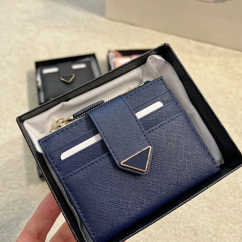 Designer Portemonuss Mens Wallets Women Luxury Brand Holder Fashion Triangle Card Holders Leather Mini Classic Wallet 225Z