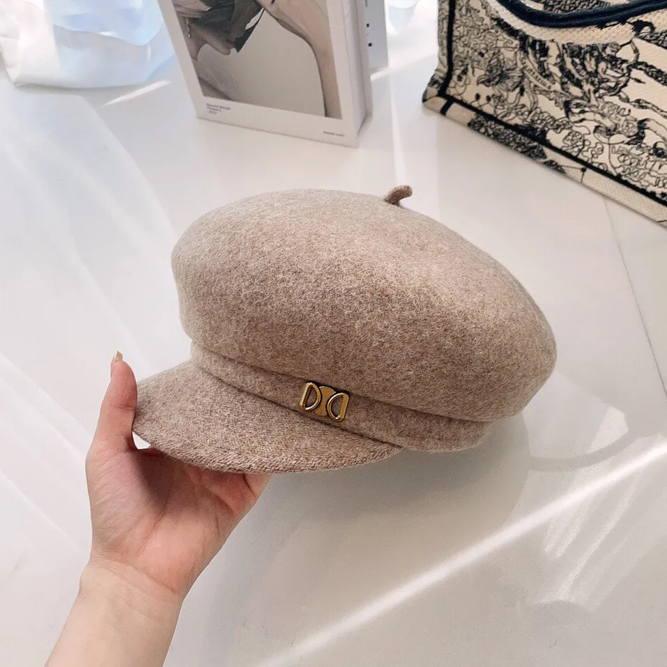 Béret de créateurs pour femmes, casquette à visière en cachemire, chapeau d'hiver à la mode, chapeaux seau pour hommes