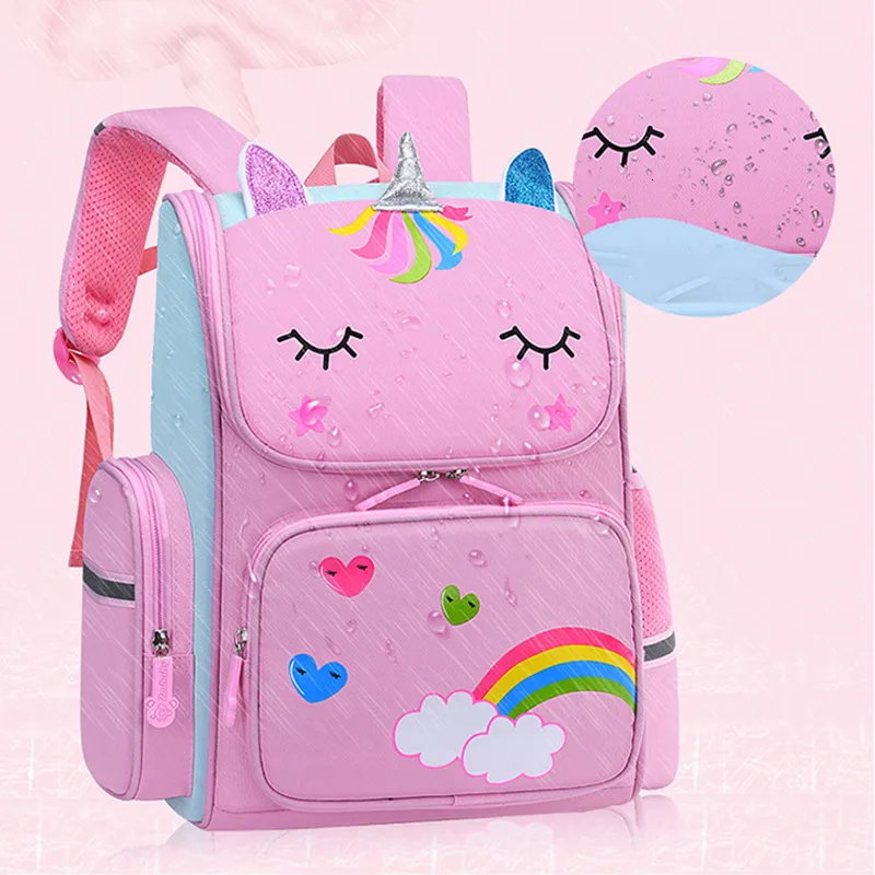 Rugzakken schoolmeisjes boek tas regenboog ontwerp schattig meisje 3D knapack kinderen rugzak kinderen satchel 221122