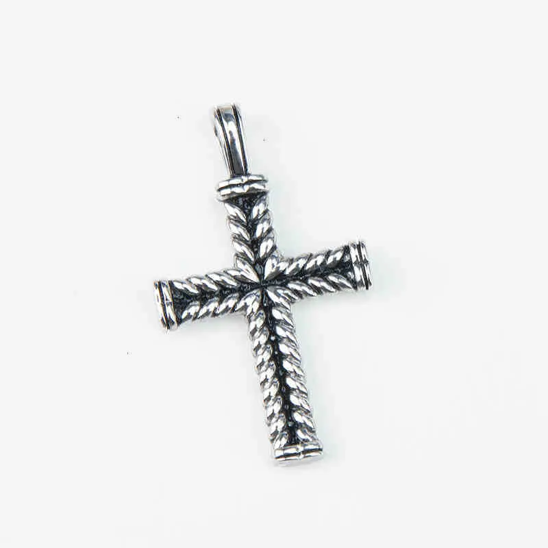 Cross smycken vridna män kabel smycken kedjor diamant hänge höga halsband halsband kvalitet kvinna mode punk 3mm 50 cm