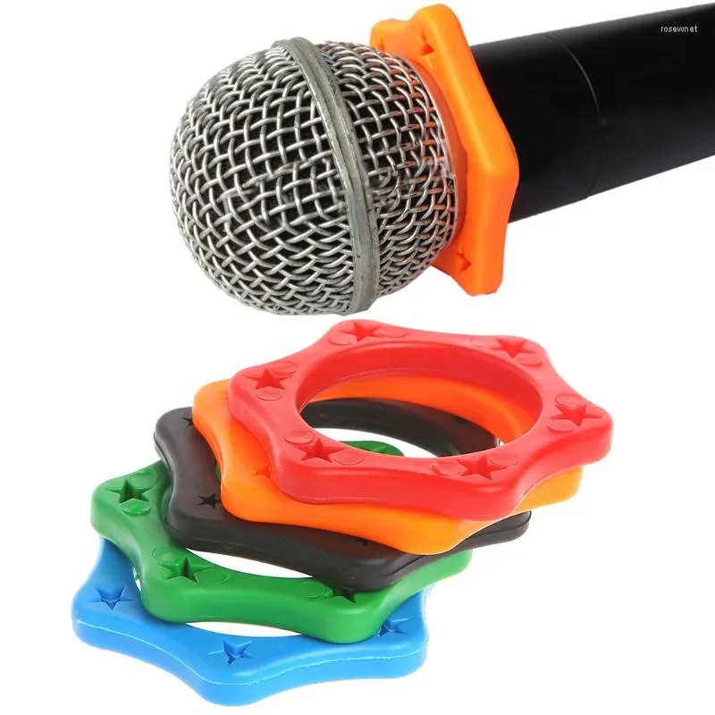Microphones 5 pièces en caoutchouc anti-dérapant rouleau anneau Protection pour Microphone sans fil portable