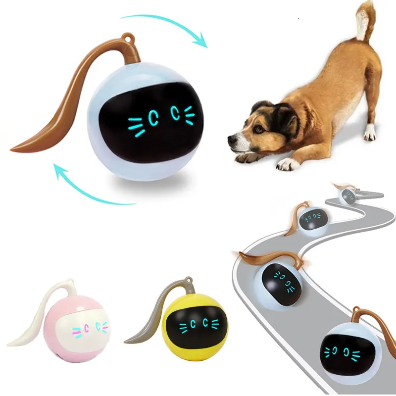 Brinquedos de cachorro Chews Auto Interactive Ball Electric USB Recarregável Recarregável Rotativo Teaser Integral Exercício de Auto -Play para Filhote PET 221122