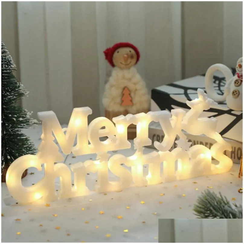 christmas decorations decoration 2022 year xmas merry led letter tag light string fairy garland home noel