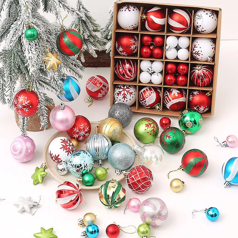 Pingente de bola de árvore de Natal Decorações de férias enquadram diferentes formas diferentes tamanhos mistas Quantidade de pacote 442-44 Opções