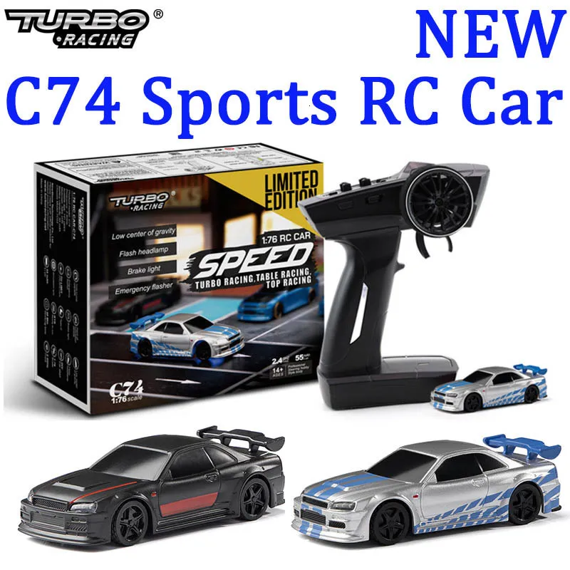 Turbo Racing 4CH 2.4GHZ 1:76 C74 Drift RC Sports Car RTR Kit Mini Proportion