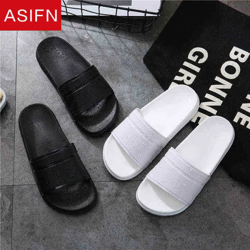 ASIFN Beach Men Slides Summer Classic Men Kapcieczki Outdoor Eva Kobiety Flip Flip Black Biały swobodny męski buty Flip Flip Flops Men J220716