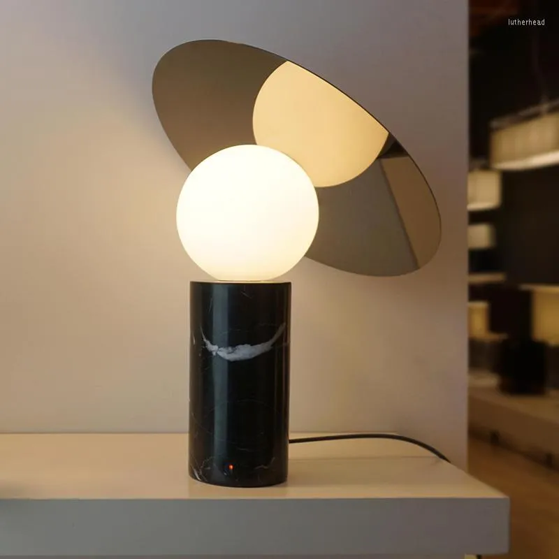 Table Lamps Modern Marble Lamp LED Light Glass Shade Base Est Design Designer Lighting