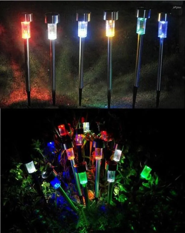 12 piezas Lámparas de jardín de jardín LED de 12 piezas Lámparas impermeables a la luz de las lámparas de estaca solar lámparas de iluminación