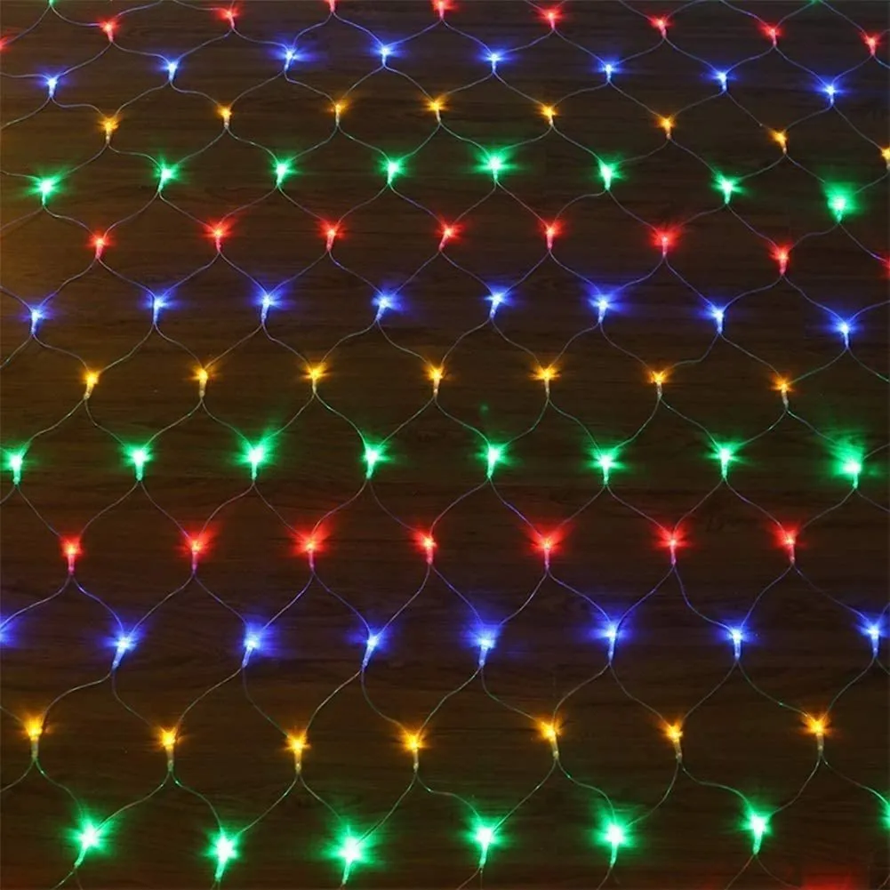 Dekoracje świąteczne kurtyna światło LED String Net siath 3x2m 200Led UE 220V Party Wedding Rok Garland Outdoor Decoration 221122