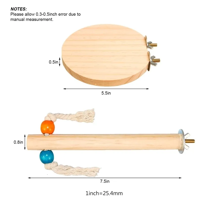 Andra husdjurstillbehör 5st Bird Toys Natural Wood Perch Stand Platform Set slipning av klo barbur Toy för cockatiels Conures Budgies Lovebirds 221122