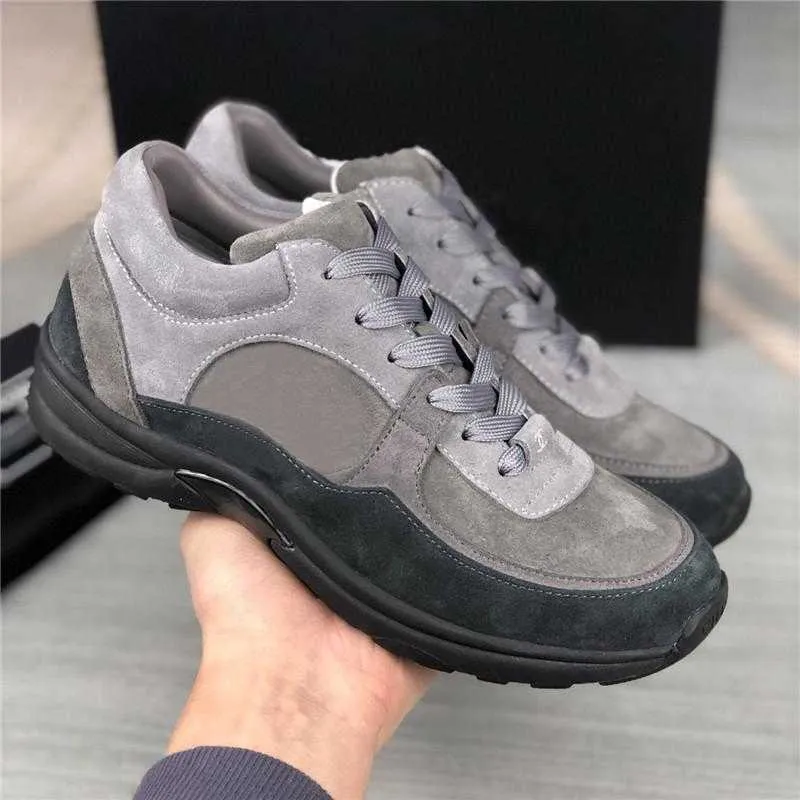 Casual Shoes Designer Sneakers Platform Shoe Leather Trainers Vintage Suede Sneaker Calfskin Fashion Increasing With Box M