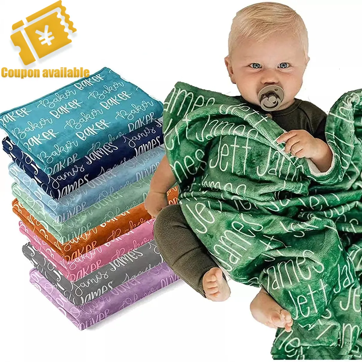 Nome personalizado de flanela adulta e filhos Baby Baby Soft exclusivo Lã embrulhada Gift de aniversário 221122