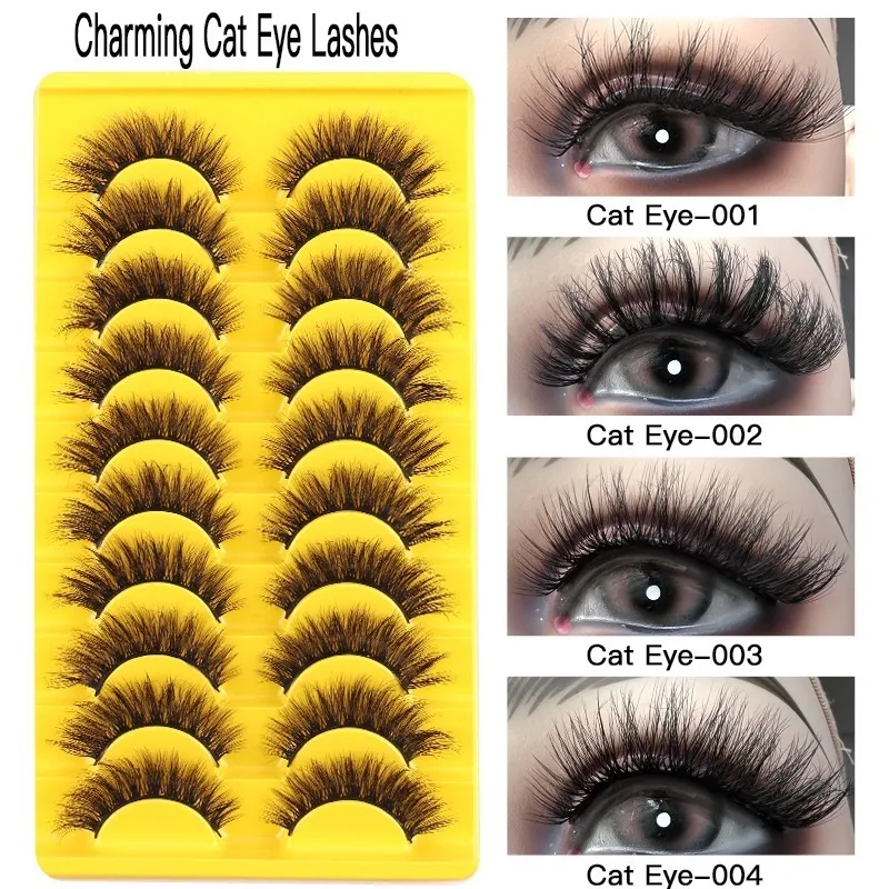 Multilayer Thick Curly False Eyelashes Extensions Naturally Soft and Delicate Reusable Handmade 3D Mink Fake Lashes Full Strip Eyes Makeup DHL