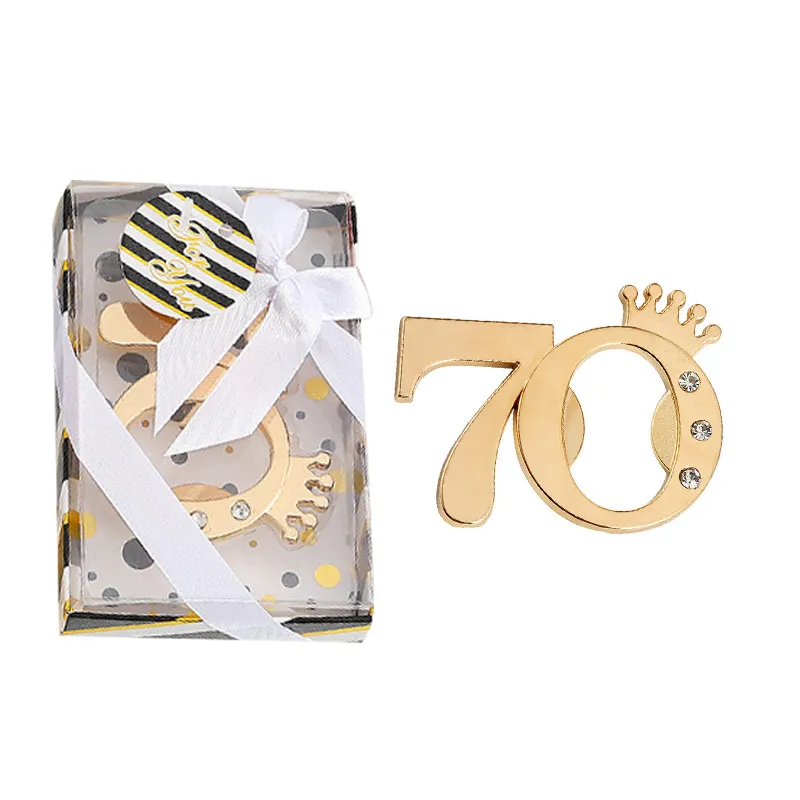 20PCS Number 70 Bottle Opener Party Favors 70th Anniversary Keepsake 70th Birthday Gifts Banquet Giveaways Beer Cap Opener