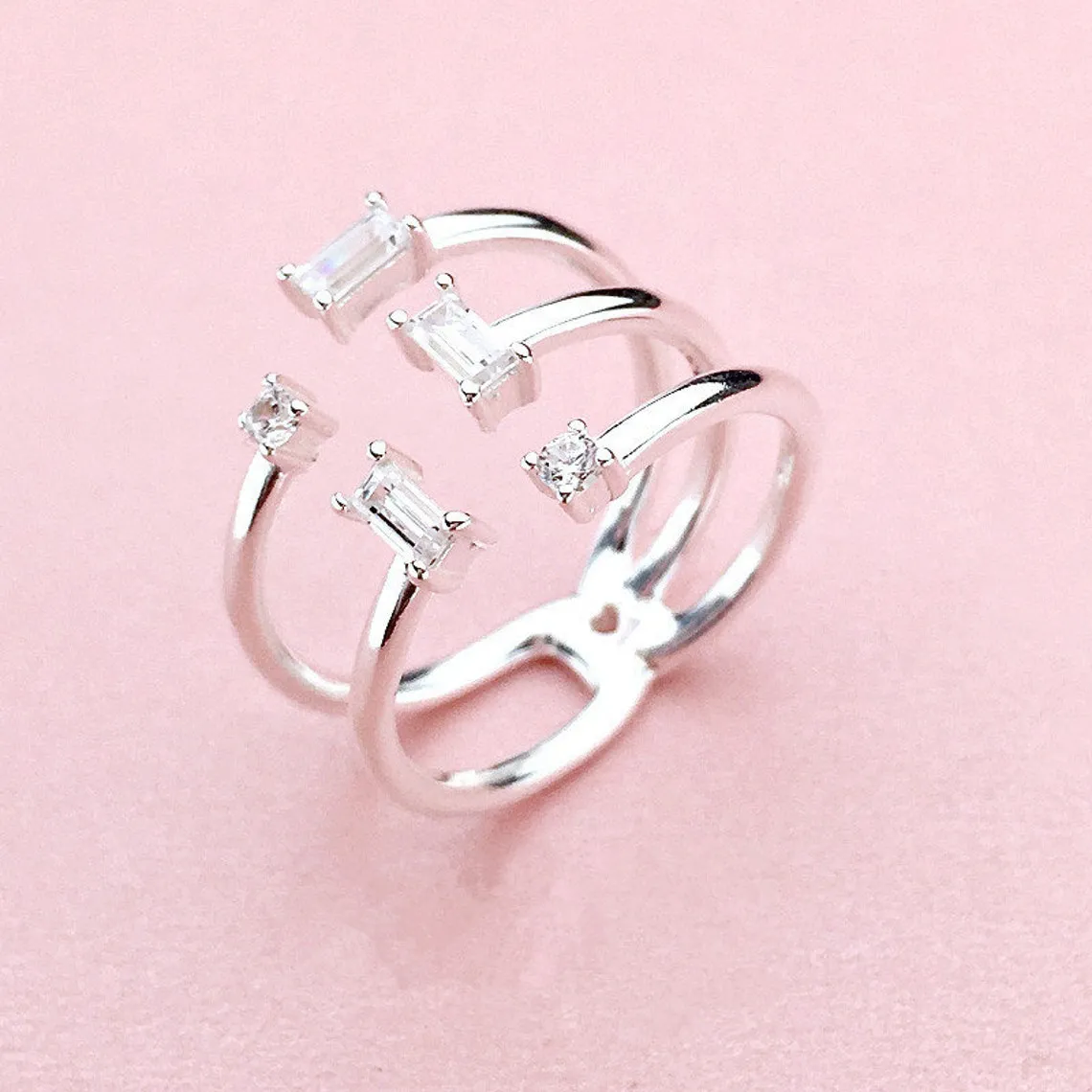 925 Sterling Silver Shards Of Sparkle Ring med kubikzirkonia fit pandora smycken engagemang bröllopälskare modering för kvinnor