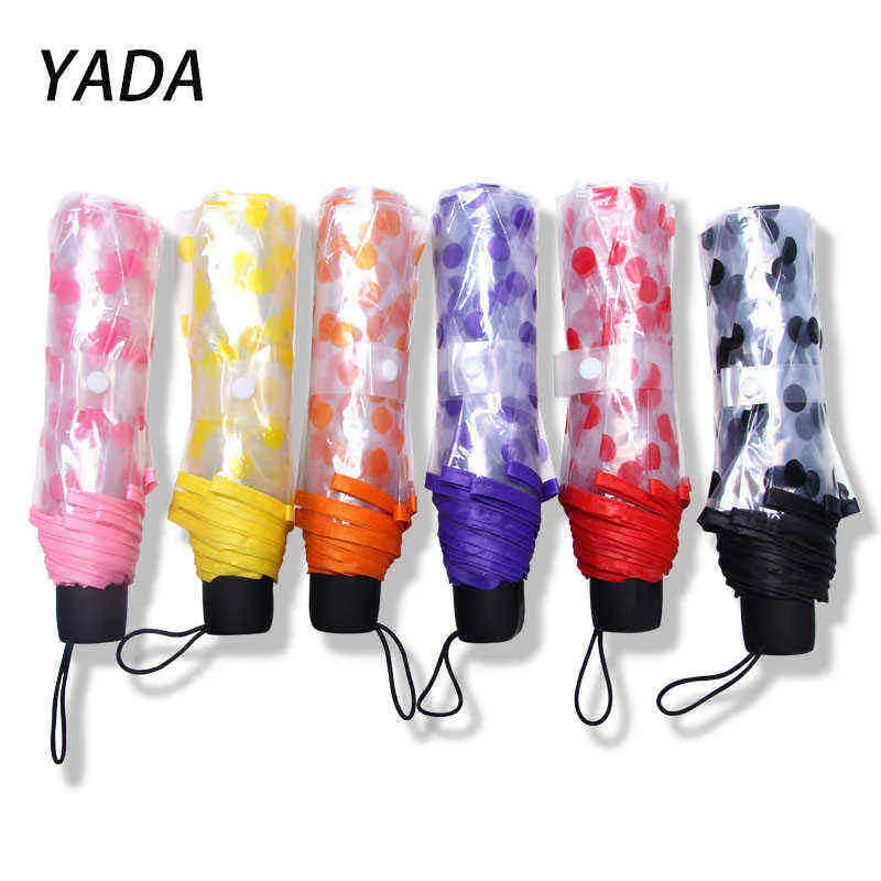 Yada Marke Clear Transparent Dreen Fold Arey Dot für Frauen dreifache YD210034 J220722 gedruckt