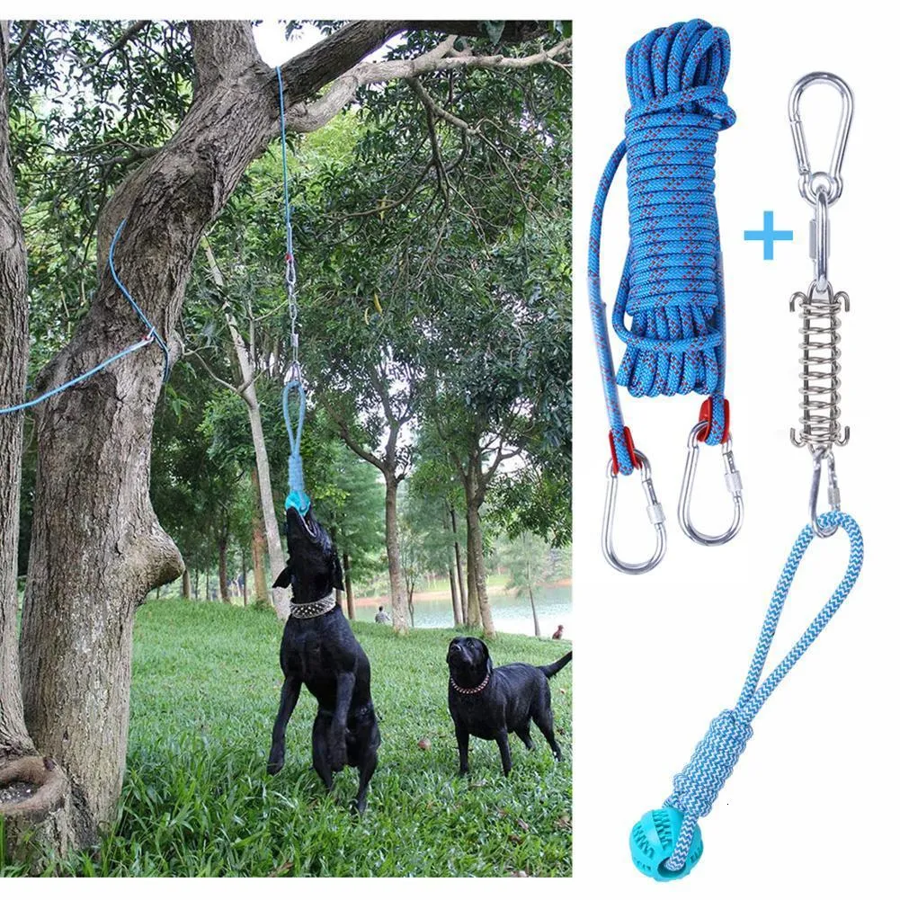 Hundleksaker tuggar hundar fjäderpol utomhus hängande träning rep dra bogserbåt muskelbyggare bra verktyg för alla åldrar 221122