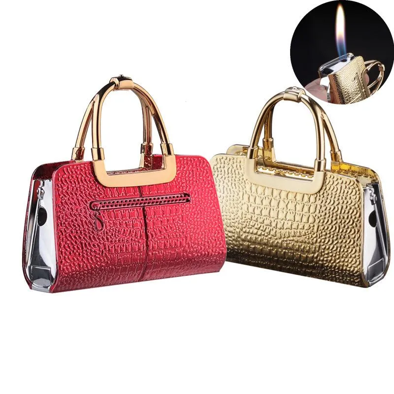 Borsa compatta creativa Jet Accendino Ricarica Borsa di butano Gonfiato Fuoco Accendino Bar Metallo Divertente Romanzo Giocattoli Fumatori Accessori Regalo