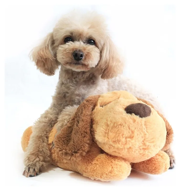 Dog Toys Chews Cute Heartbeat Puppy Behavioral Training Toy Plush Pet Comfortable Sleep 221122