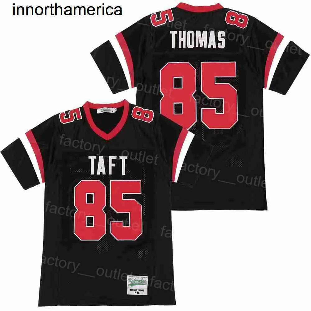 Filmfotboll High School Taft 85 Michael Thomas Jersey All sömnad hiphop för sportfans college andningsbara team färg svart ren bomulls toppkvalitet