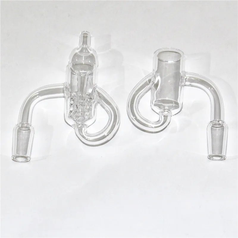 Fumer de l'huile Nail Diamond Noeud Boucle Quartz Bangers Avec Bubbler Carb Cap Insérer Bol 10mm 14mm 18mm Recycler Noeuds Quartz Banger Nails Pour Bong