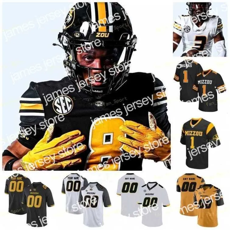 American College Football Wear Nik1 2021 Missouri Tigers Football Jersey NCAA College Larry Rountree III Jalen Knox Tyler Badie Lock Shawn Robinson Dominic Gicinto