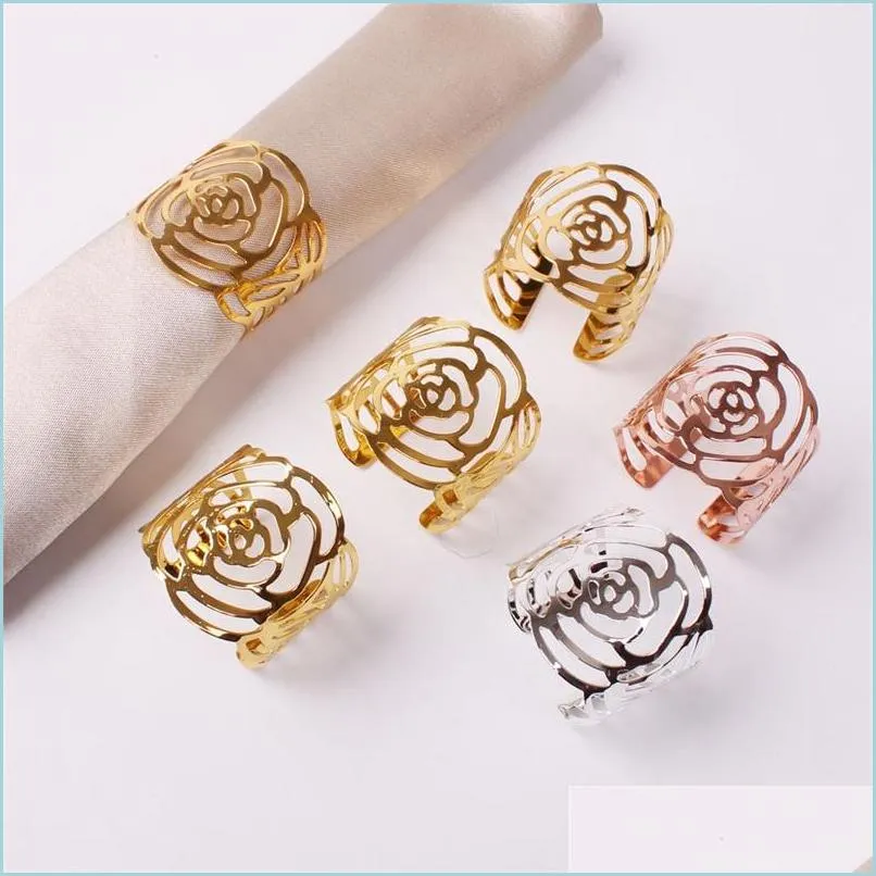 Napkin Rings Wedding Napkin Rings Metal Holders For Dinners Party El Table Decoration Supplies Buckle 100Pcs T1I3433 51 G2 Drop Deli Dh0W4