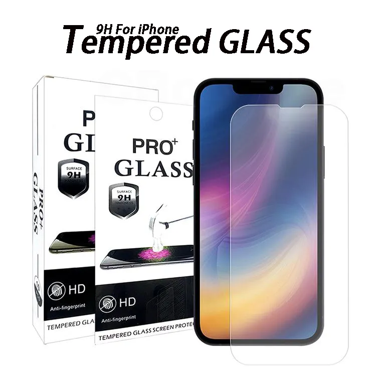 9H Screen Protector for iPhone 14 Pro Max 13 Mini Pro 11 12 XR XS 7 6 8 Plus Anti-scratch Tempered Glass Film With Retail Box