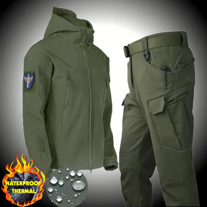 Vestes pour hommes automne d'automne militaire tactique des hommes adaptés à la pêche extérieure étanche de randonnée chaude de randonnée de chasse à la chasse à la thermale 221122