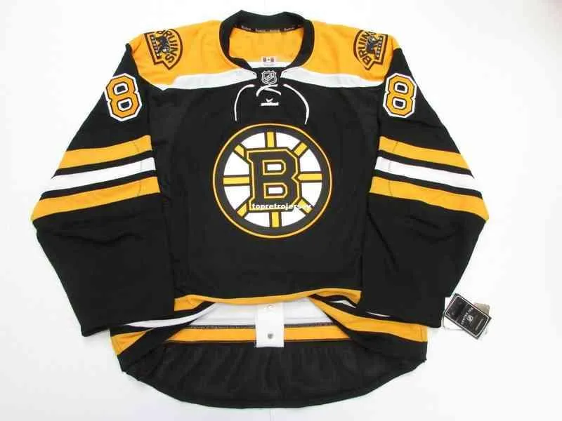 Custom David Pastrnak Home Hockey Jersey Stitch Add Any Number Name