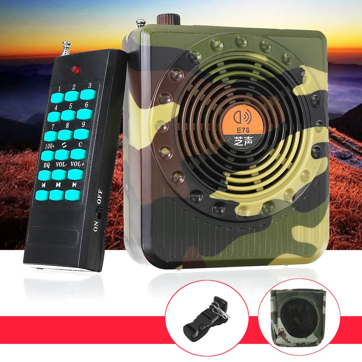 Autres fournitures pour animaux de compagnie Haut-parleur portable multifonctionnel Télécommande Oiseau Appel Predator Son Radio FM Lecteur MP3 Camouflage Chasse Appâts Accessoires 221122