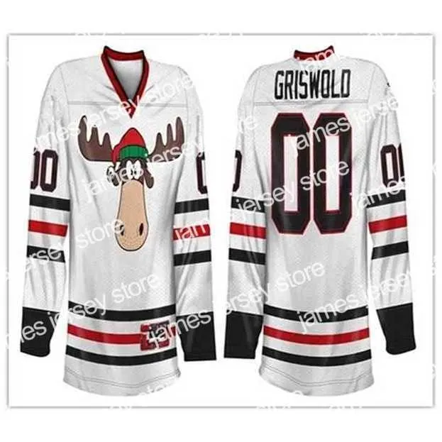 College Hockey trägt Nik1 Christmas Vacation Griswold Hockey Jersey Stickerei genäht Passen Sie Trikots mit beliebiger Nummer und Namen an