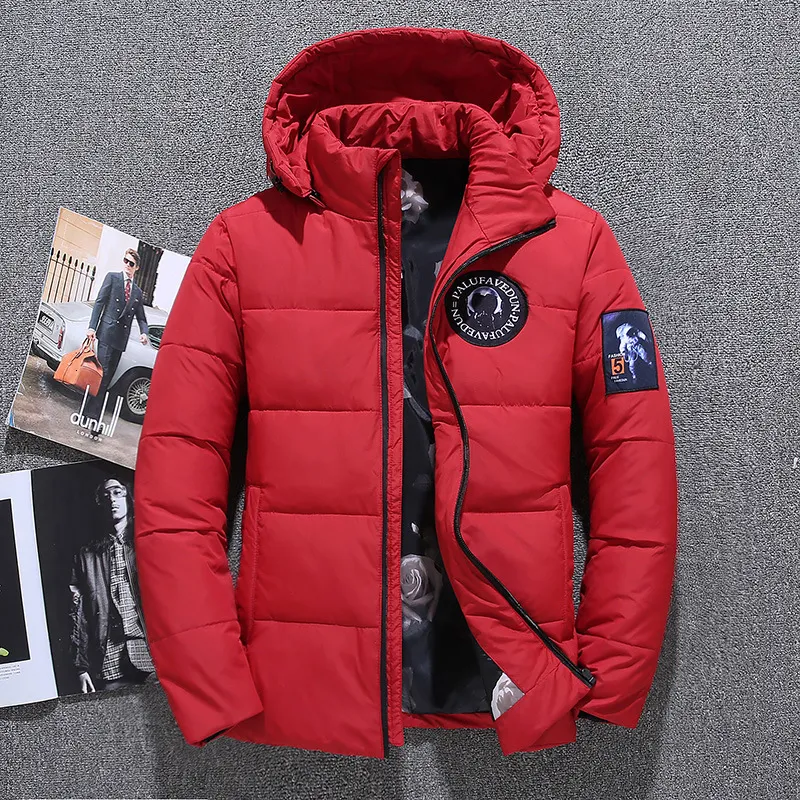 Heren Down Parkas Jacket Duck Winter Warm Hooded Puffer Men Vintage Kleding 90 X Gevoerde zwarte herfst Red Bomber Male Parka 221122