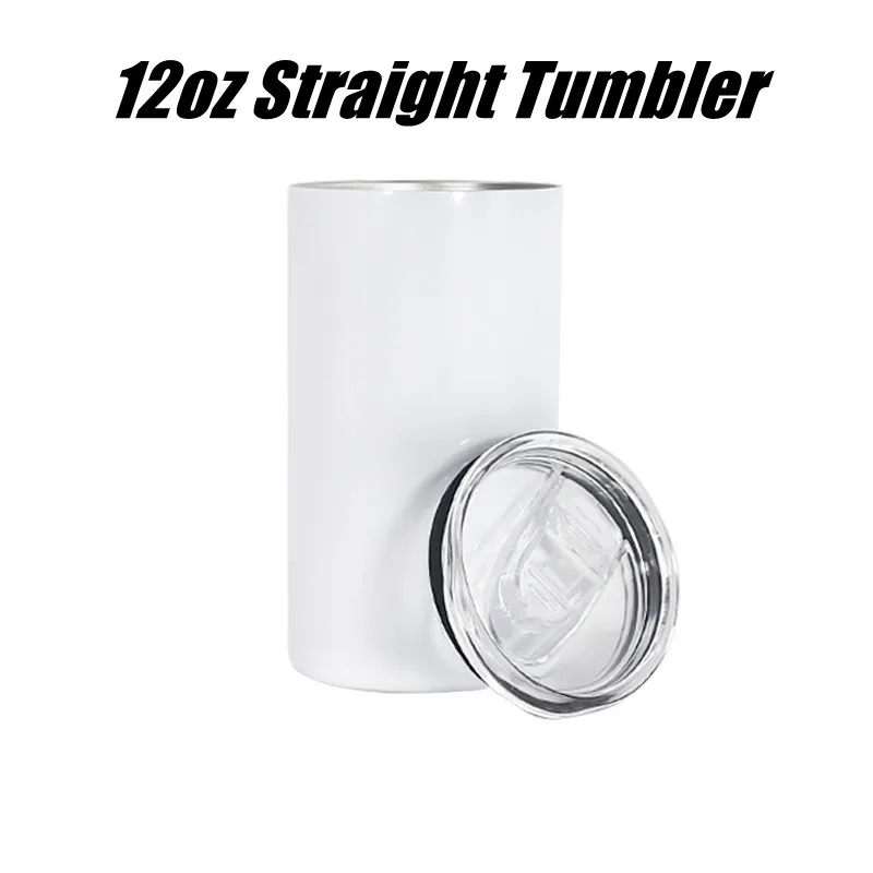 Local Warehouse Sublimation Straight Aluminum Tumblerss 12oz Coffee