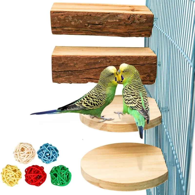 Inne dostawy dla zwierząt domowych 9 sztuk stojak na panie ptaków naturalny drewno platforma stała platforma z grillu zabawki rattanowe dla papugi akcesoria 221122