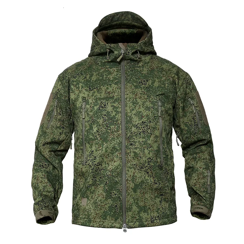 Jaquetas masculinas mege camuflagem militar jaqueta tática de lã de homem à prova d'água Windshell Windbreaker de capa de capuz de capuz de inverno 221122