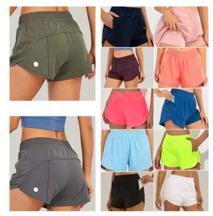 Conjuntos ativos Modelagem LU Yoga Multicolor Solto Respirável Secagem rápida Esportes hotty hot Shorts Cuecas femininas Bolso Calças Saia Running dfgfdgd