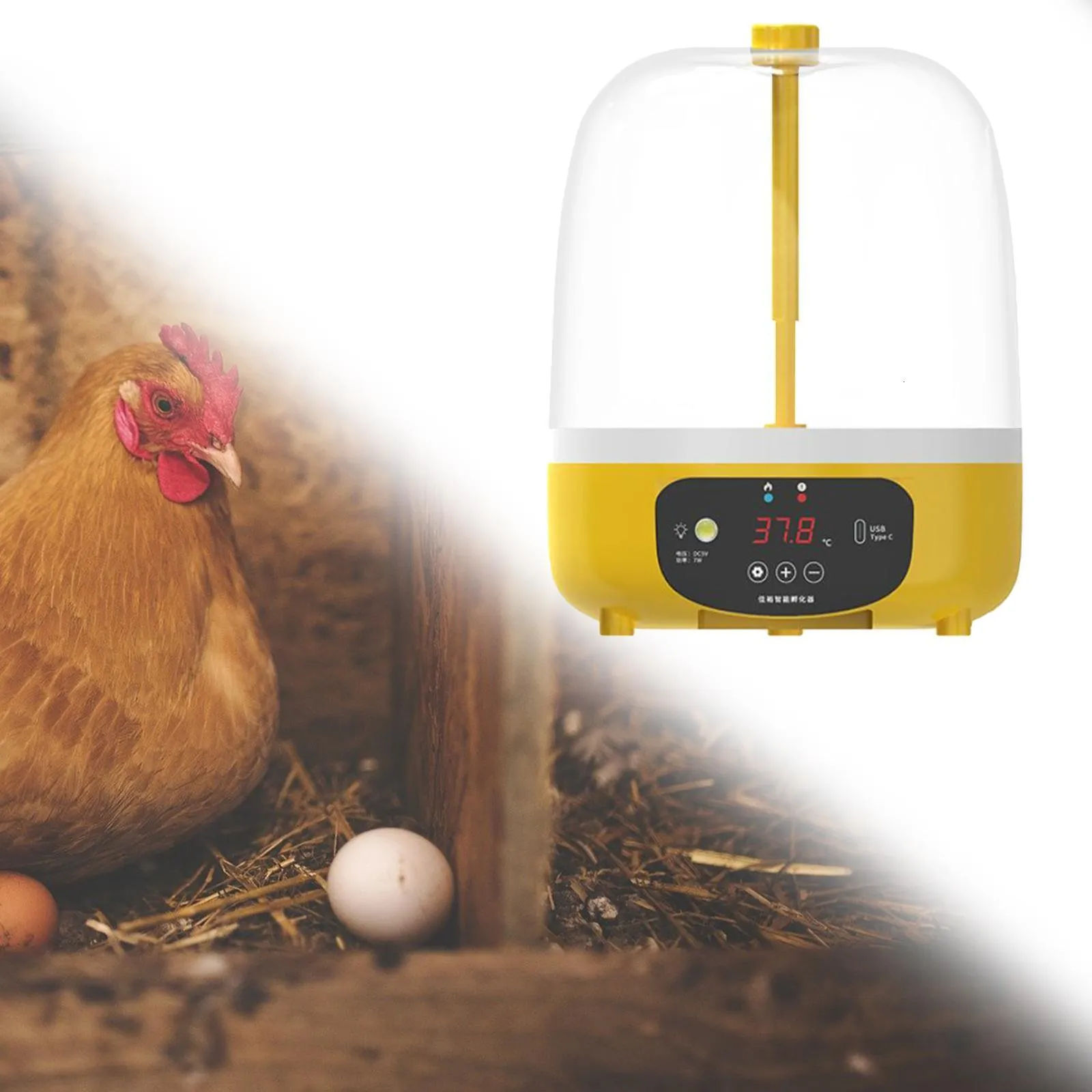 Mini Digital Automatic Egg Incubator 5 Eggs Auto Turner Temperature Control Poultry Hatcher Machine for Hatching Chicken Goose