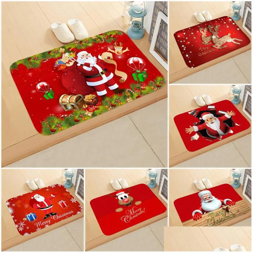 Décorations de Noël Décorations de Noël Tapis de Père Noël Tapis d'extérieur Joyeux Décor pour la maison 2021 Ornements Navidad Cadeau de Noël Oui Dhtqi