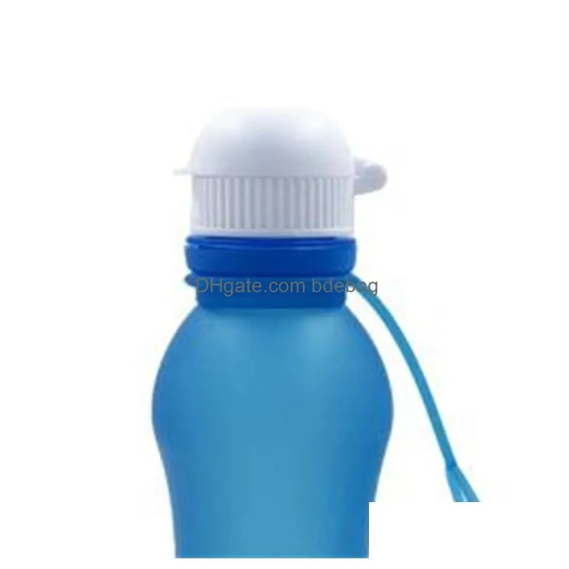 Water Bottles Sports Water Bottle Silica Gel Folding Kettle Outdoor Sport Travel Portable Mti Colors Cups Arrival 15 7Lj L1 Drop Del Dhfgq