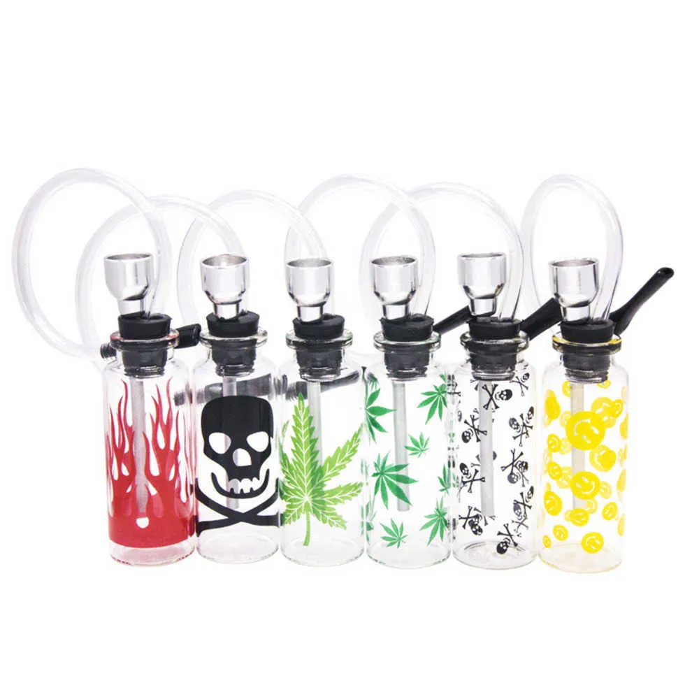 Bulk Order Cool Decal Glass Oil Burner Hookah With Glass Bowl And Thick Nail Bong Mini Wax