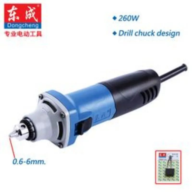 Dongcheng 260W Die Grinder Mini-Grinder Mini Sander 26700 دورة في الدقيقة لتلميعها لتصميم تشاك الحفر المعدنية يمكن أن يستخدم 0.6-6 مم شانك