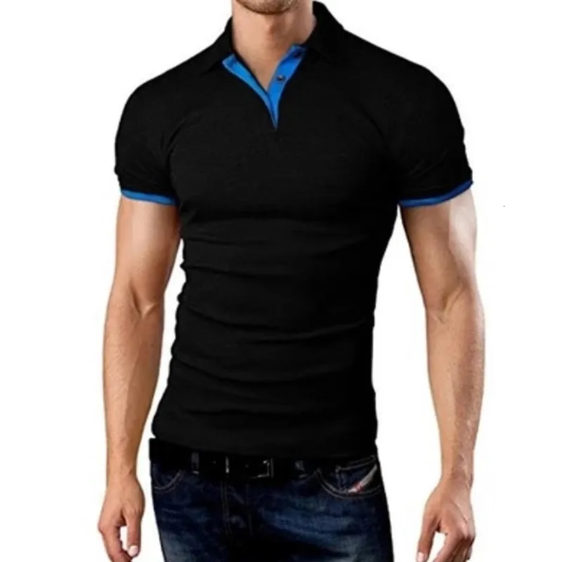Polos mężczyzn Camiseta de Primera para hombre camisa Ajustada Manga Corta con Cuello Henley Moda Color 221122