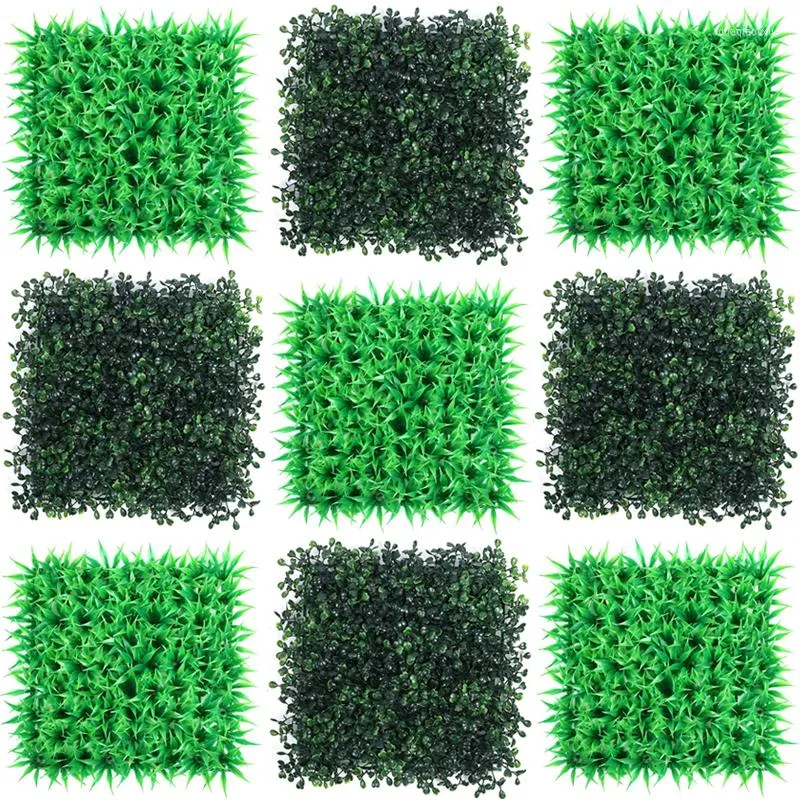 Flores decorativas 2/4/6pcs plantas artificiais parede de grama decoração de hedge decoração de hedge falsa para decoração de jardim em casa externa