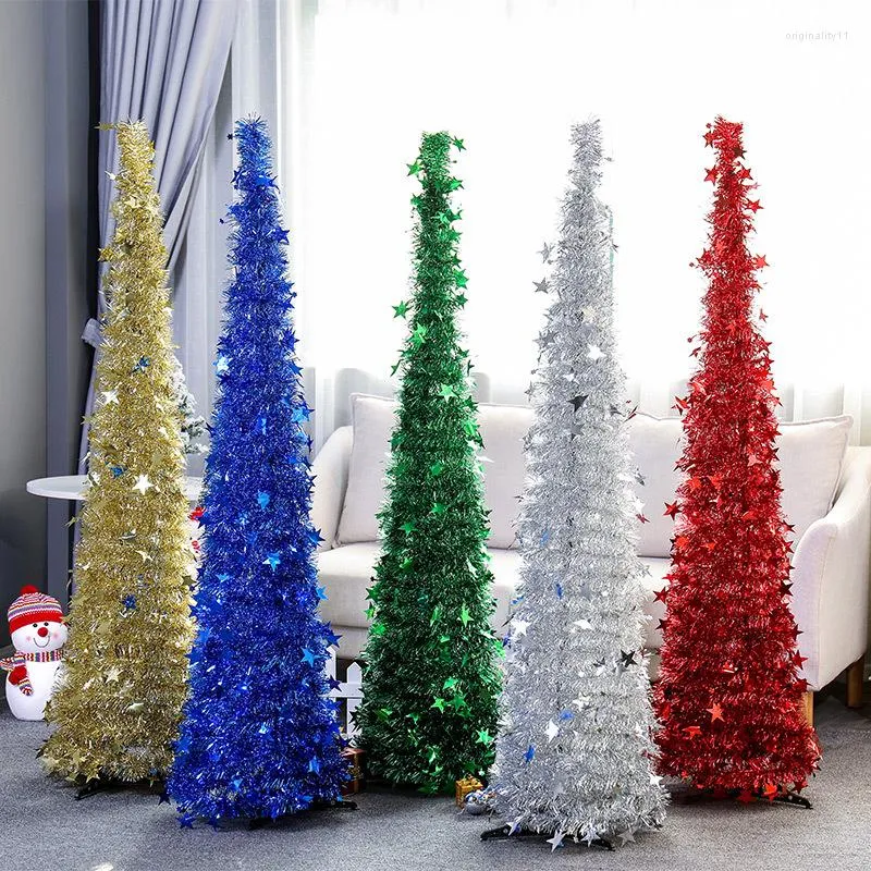 Décorations de Noël bricolage tops arbre décoration pliante tétractable 5 couleurs ajusté Noël pour la maison el